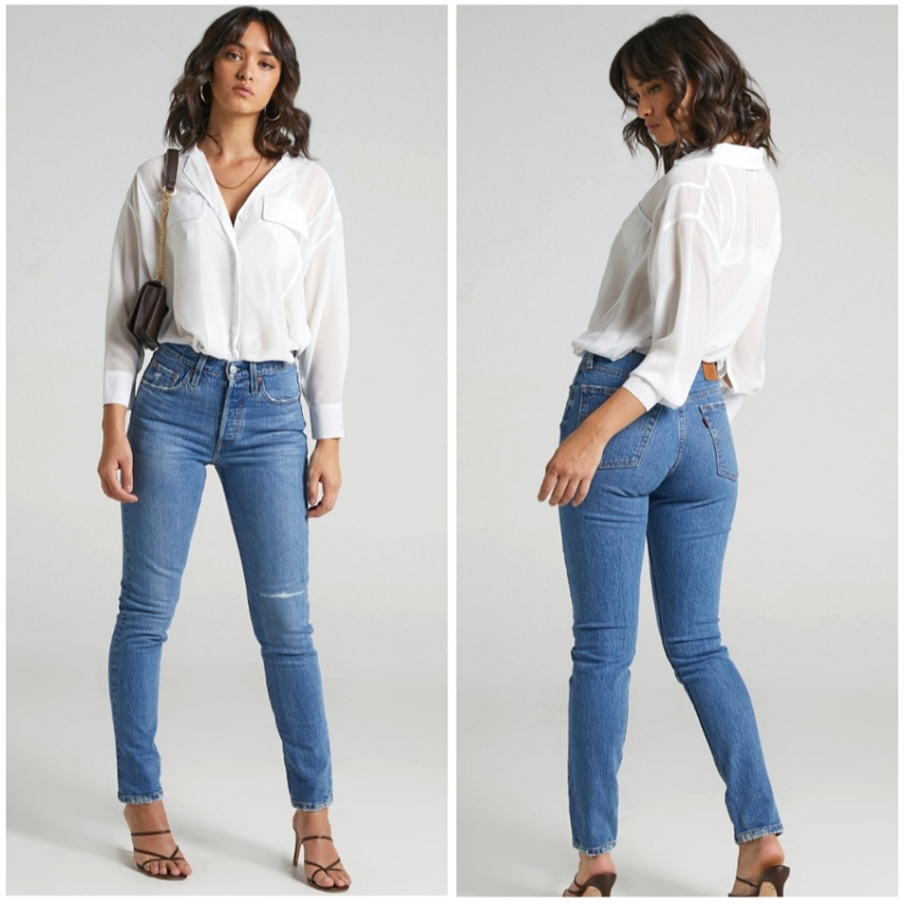 NEW Levi's 501 Skinny High Waist Jeans - Picture 3 of 11